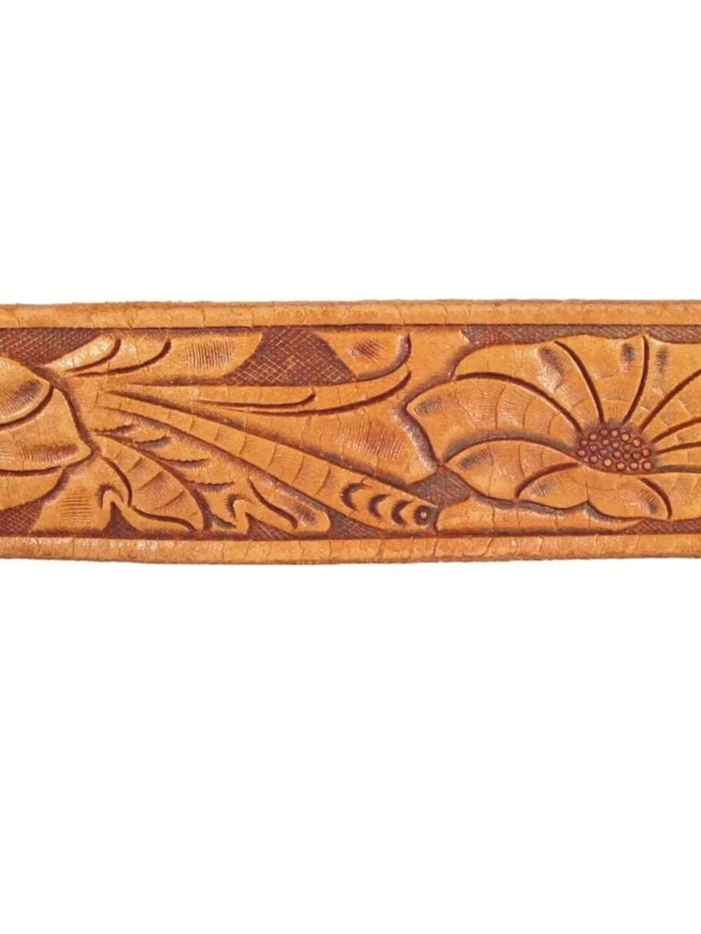 JUSTIN Vintage Tooled Western Belt Women's 28 - Picture 7 of 8
